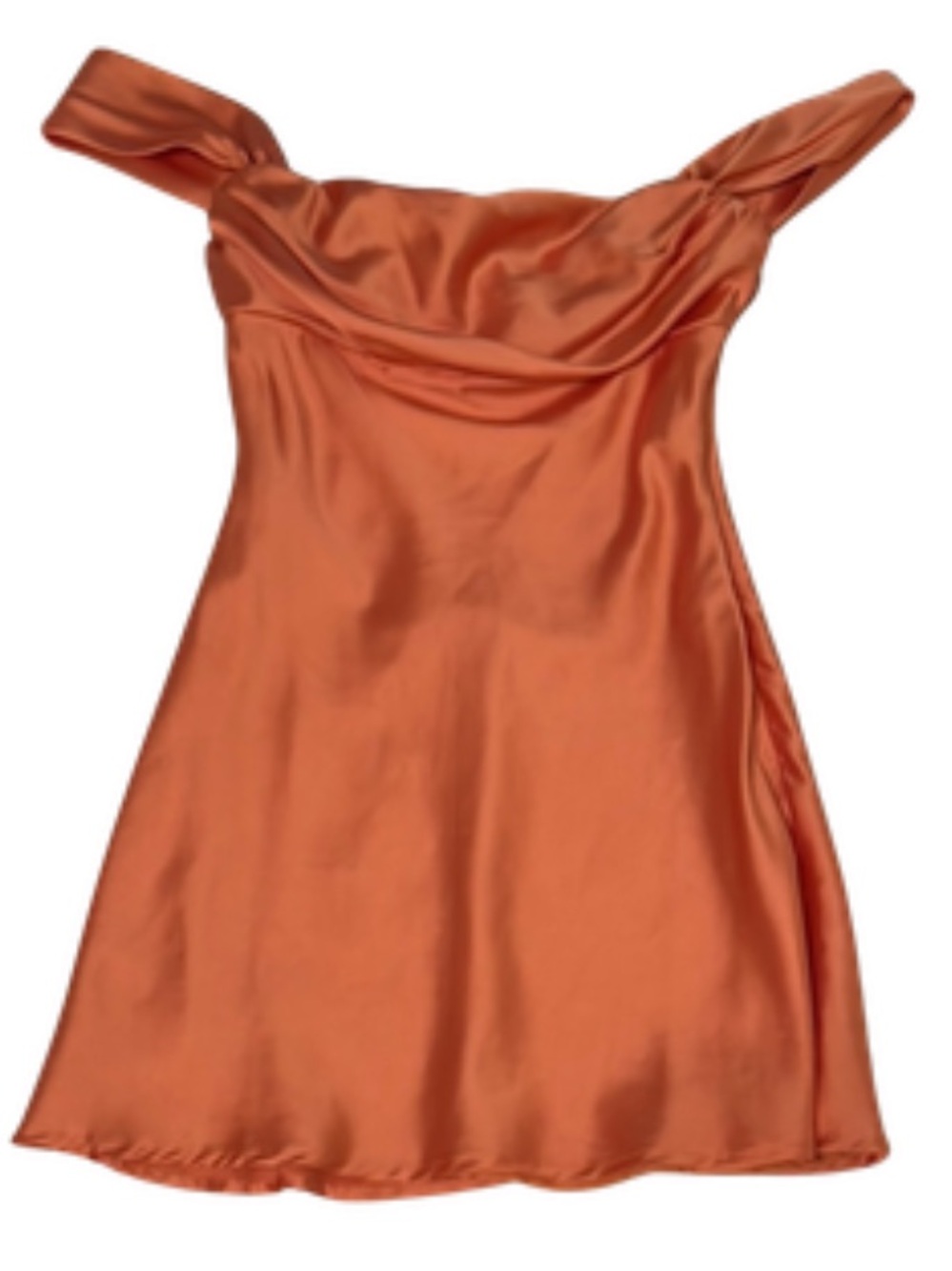 Princess Polly Zabbarra Off the Shoulder Satin Minidress Size 12 Orange - Picture 6 of 10